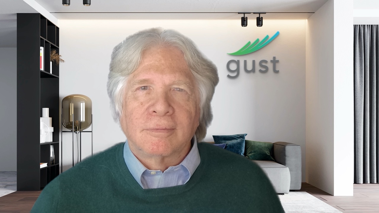 David S. Rose in front of the Gust logo